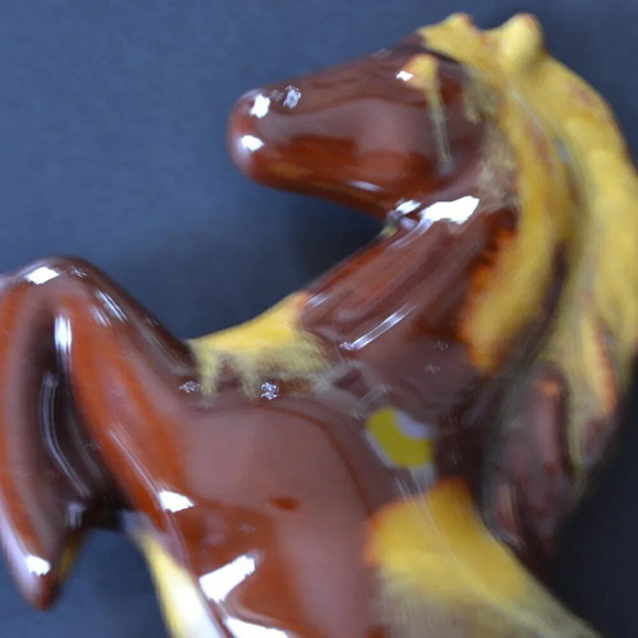 Vtg BMP Drip Glaze Horse Book Ends - Picture 4 of 5